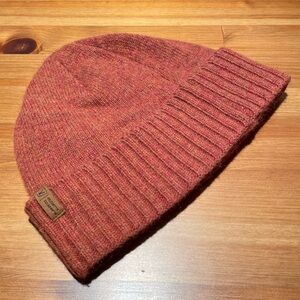 KEEN One Size Burnt Orange Wool Blend Beanie Hat Fold Over Knit Ribbed Gorpcore
